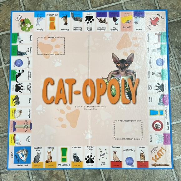 CAT-OPOLY Cat Themed Monopoly Style Board Game By Late for the Sky - Picture 3 of 7